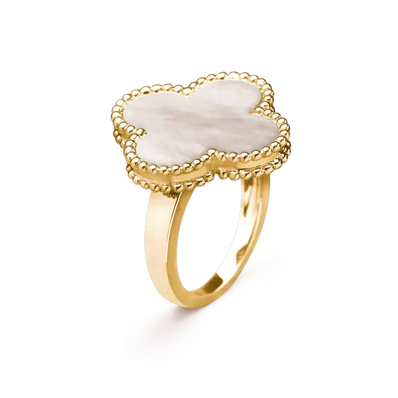 [Elara jewelsry ]CLOVER WHITE MOP RING