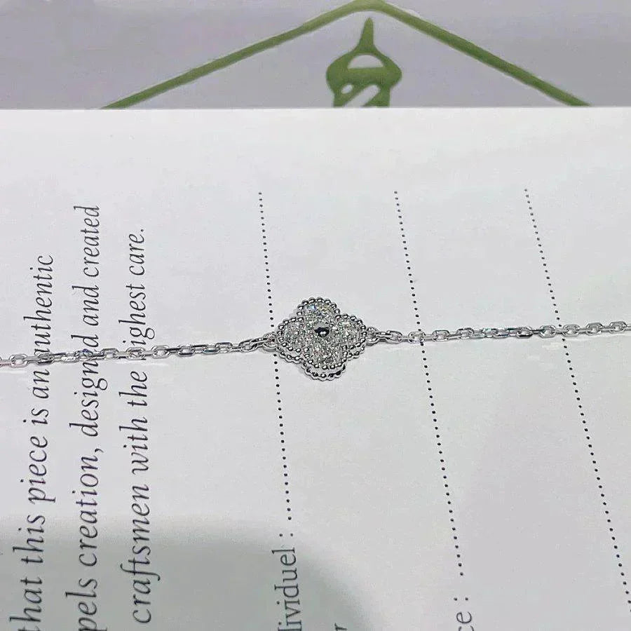 [Elara jewelsry ]CLOVER  SINGLE FLOWER BRACELET SILVER