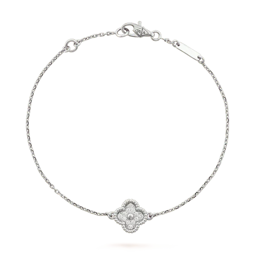 [Elara jewelsry ]CLOVER  SINGLE FLOWER BRACELET SILVER