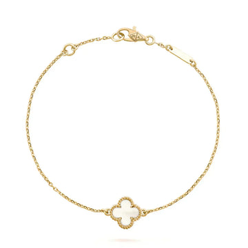 [Elara jewelsry ]CLOVER WHITE MOP SINGLE FLOWER BRACELET