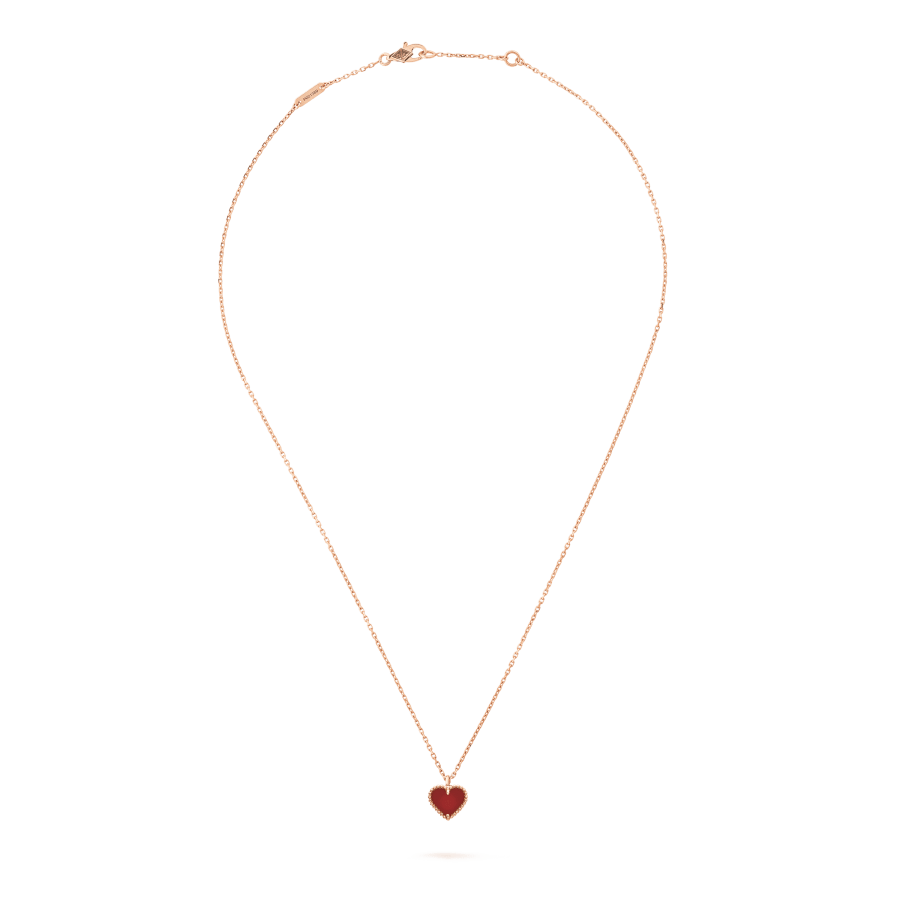 [Elara jewelsry ]SWEET CLOVER CARNELIAN HEART NECKLACE