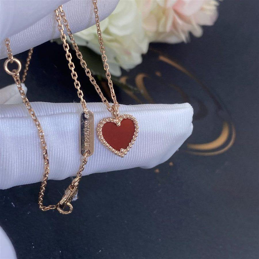 [Elara jewelsry ]SWEET CLOVER CARNELIAN HEART NECKLACE