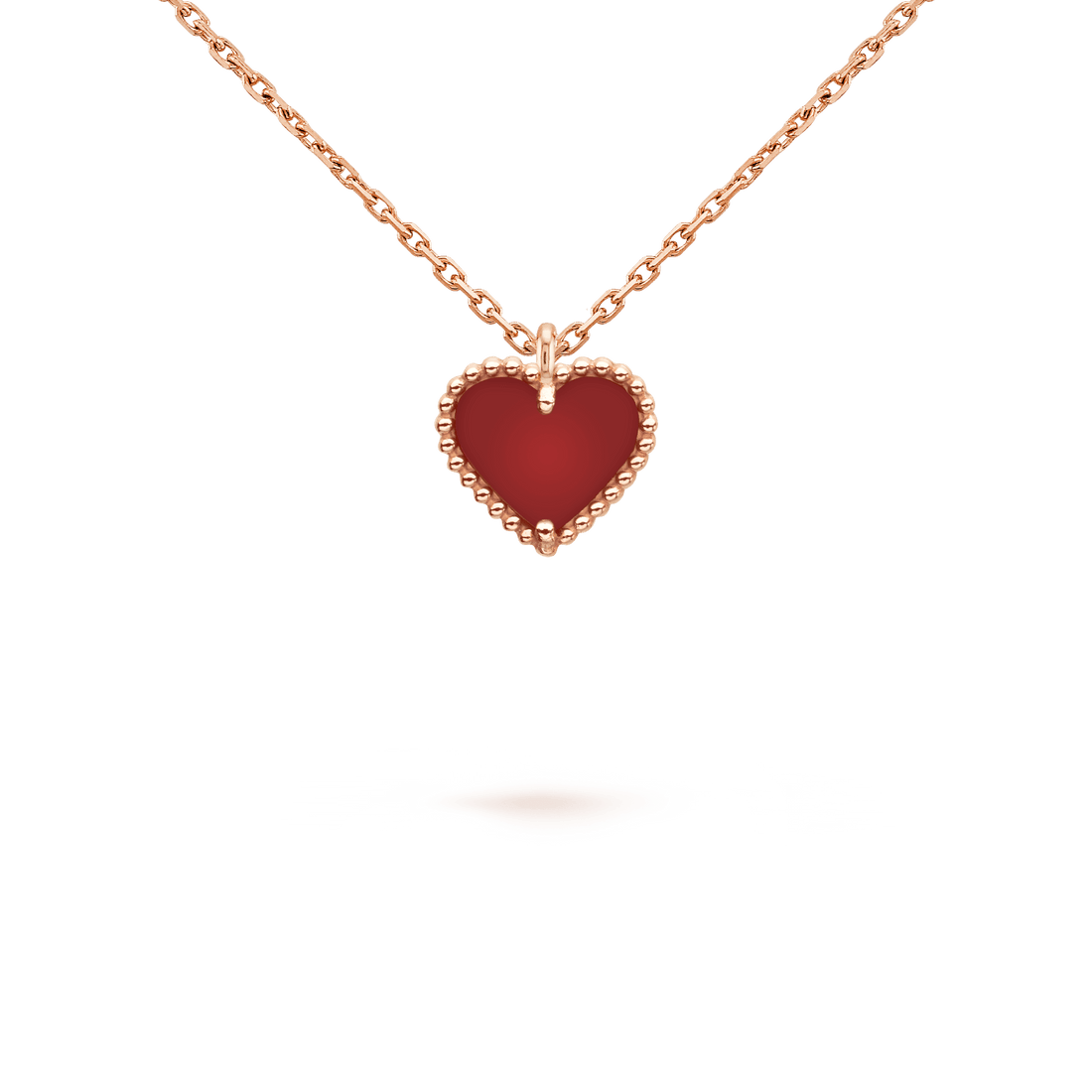 [Elara jewelsry ]SWEET CLOVER CARNELIAN HEART NECKLACE