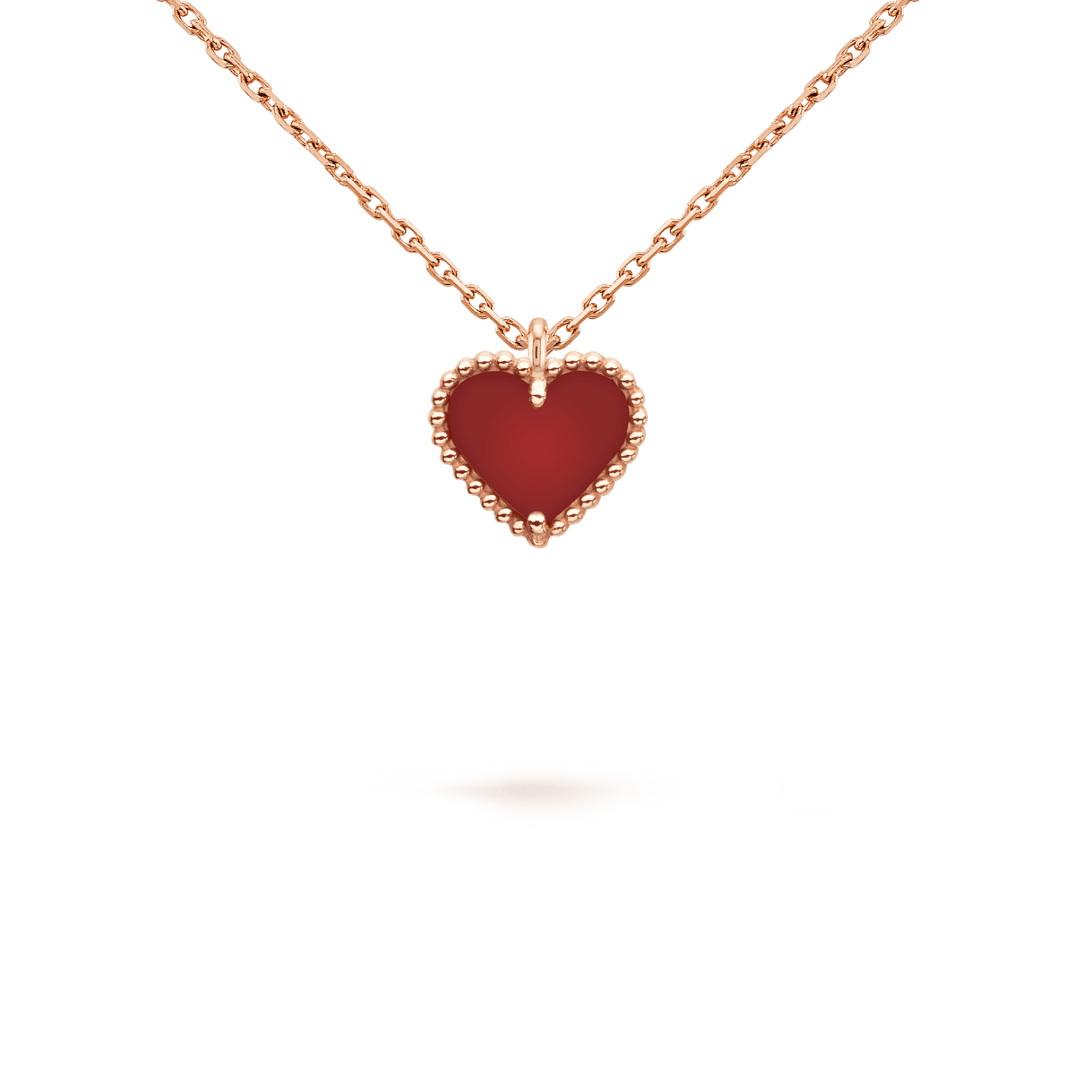 [Elara jewelsry ]SWEET CLOVER CARNELIAN HEART NECKLACE