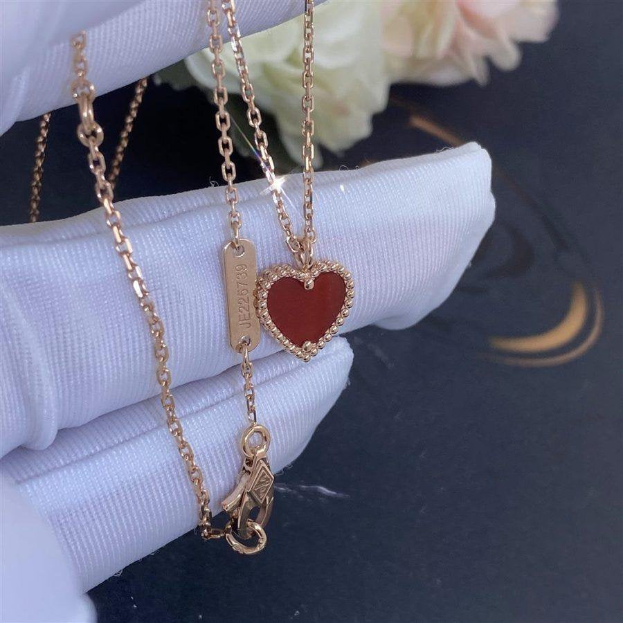 [Elara jewelsry ]SWEET CLOVER CARNELIAN HEART NECKLACE
