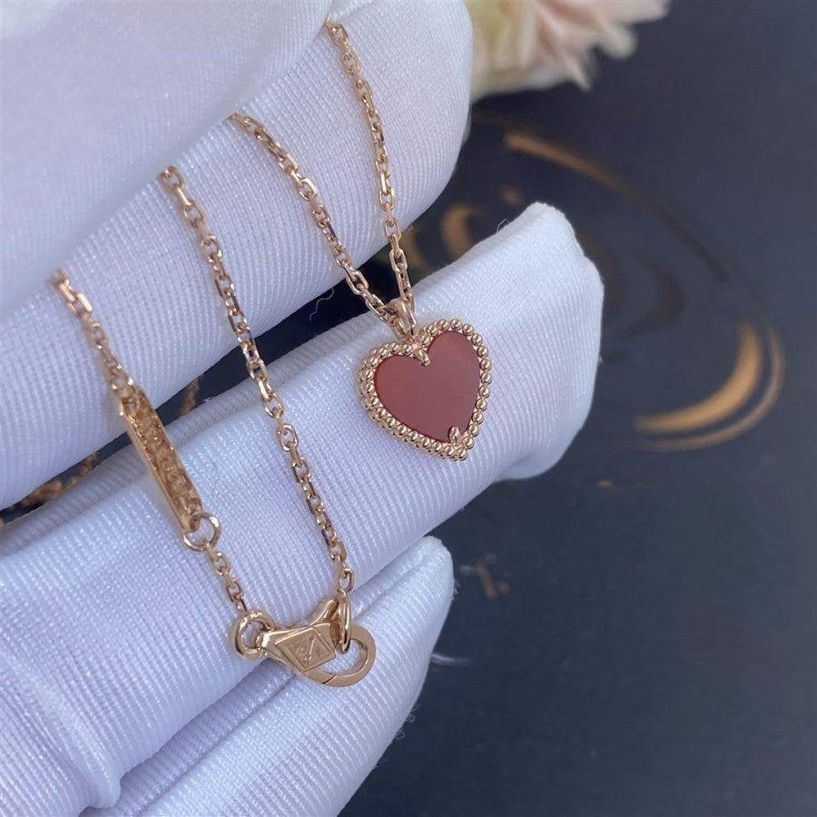 [Elara jewelsry ]SWEET CLOVER CARNELIAN HEART NECKLACE
