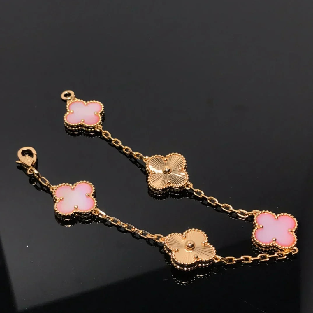 [Elara jewelsry ] CLOVER 5 MOTIFS  PINK MOP BRACELET COLLECTION