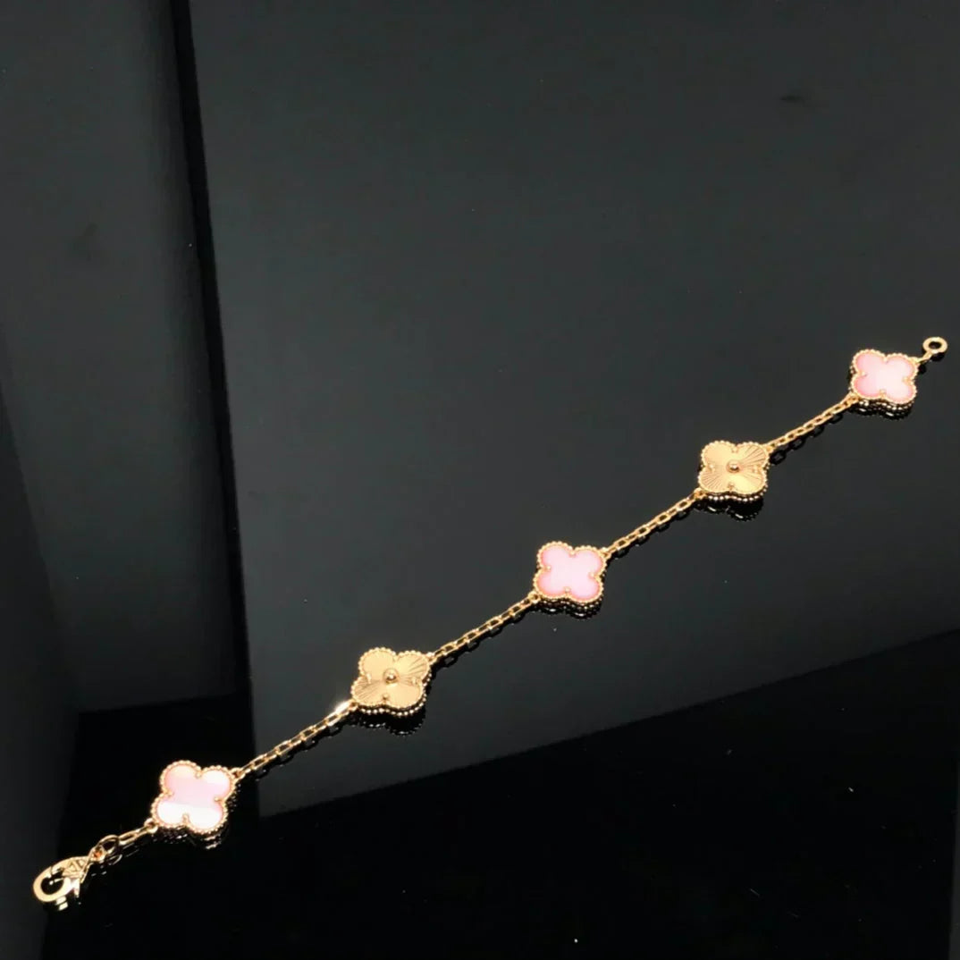 [Elara jewelsry ] CLOVER 5 MOTIFS  PINK MOP BRACELET COLLECTION