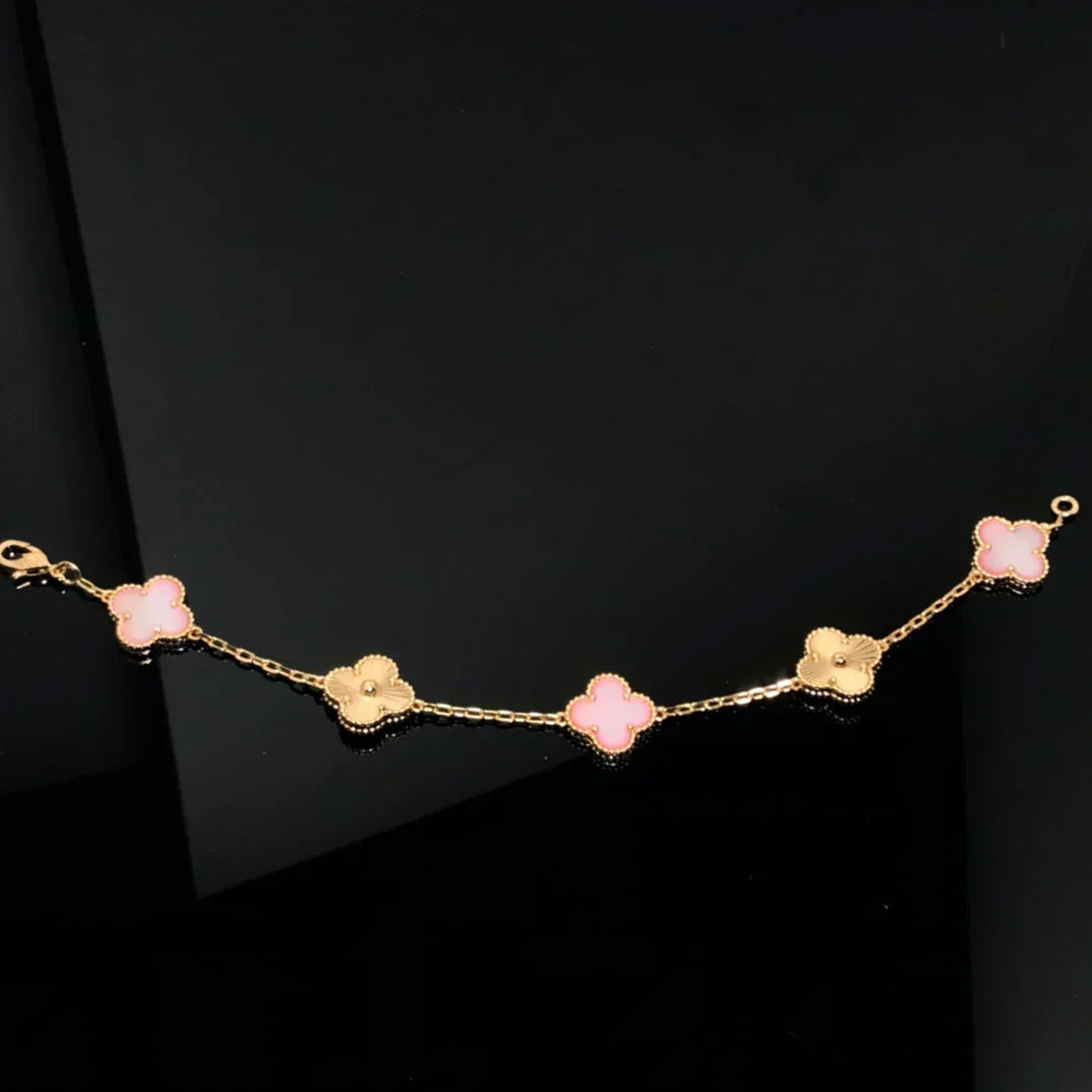 [Elara jewelsry ] CLOVER 5 MOTIFS  PINK MOP BRACELET COLLECTION