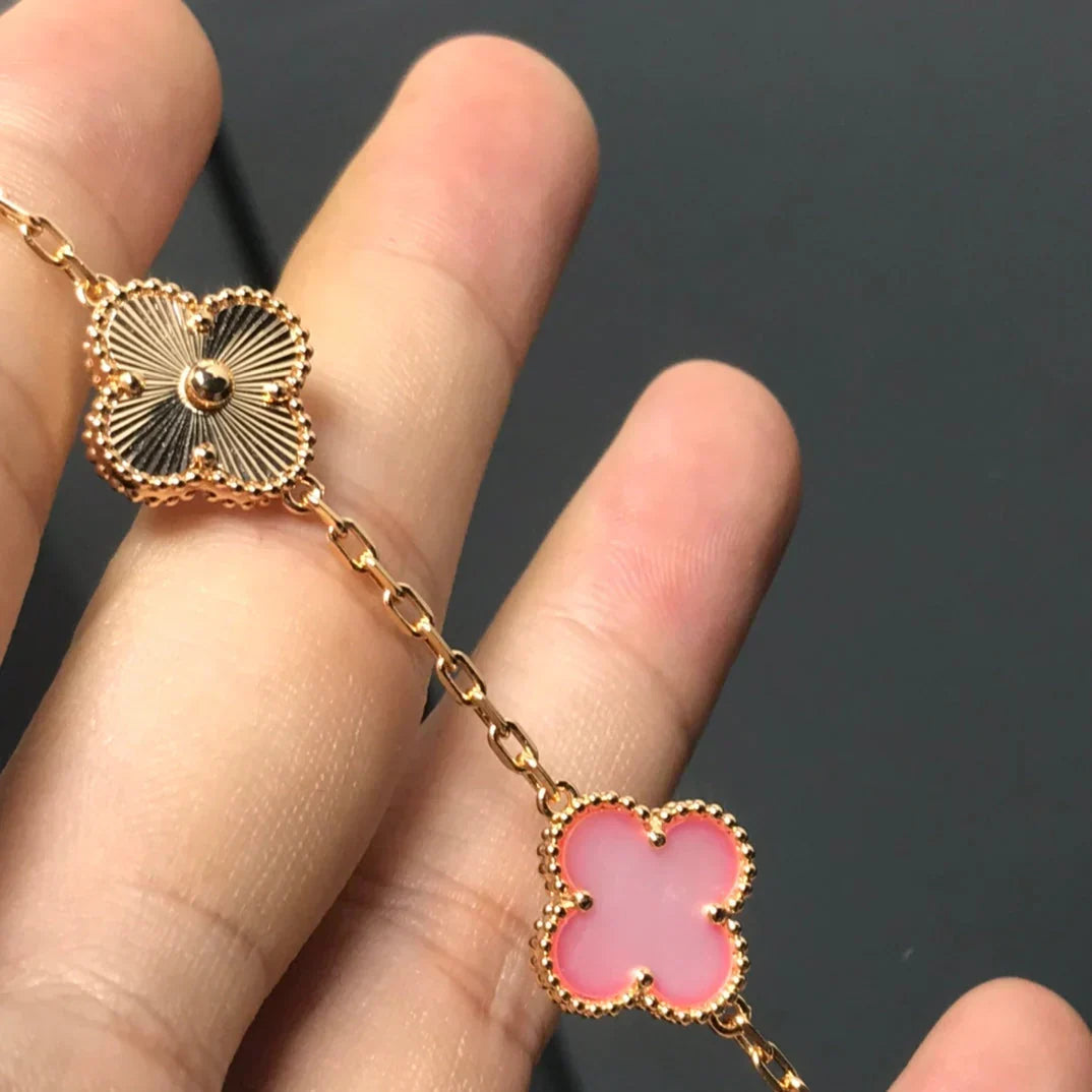 [Elara jewelsry ] CLOVER 5 MOTIFS  PINK MOP BRACELET COLLECTION