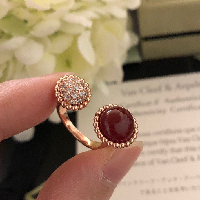 [Elara jewelsry ]PERLEE COULEURS DIAMOND ROSE GOLD BETWEEN THE FINGER RING