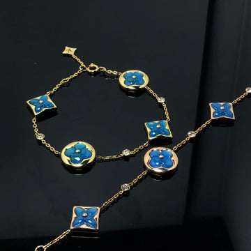 [Elara jewelsry ]STAR AND SUN 4 MOTIF BLUE BRACELET