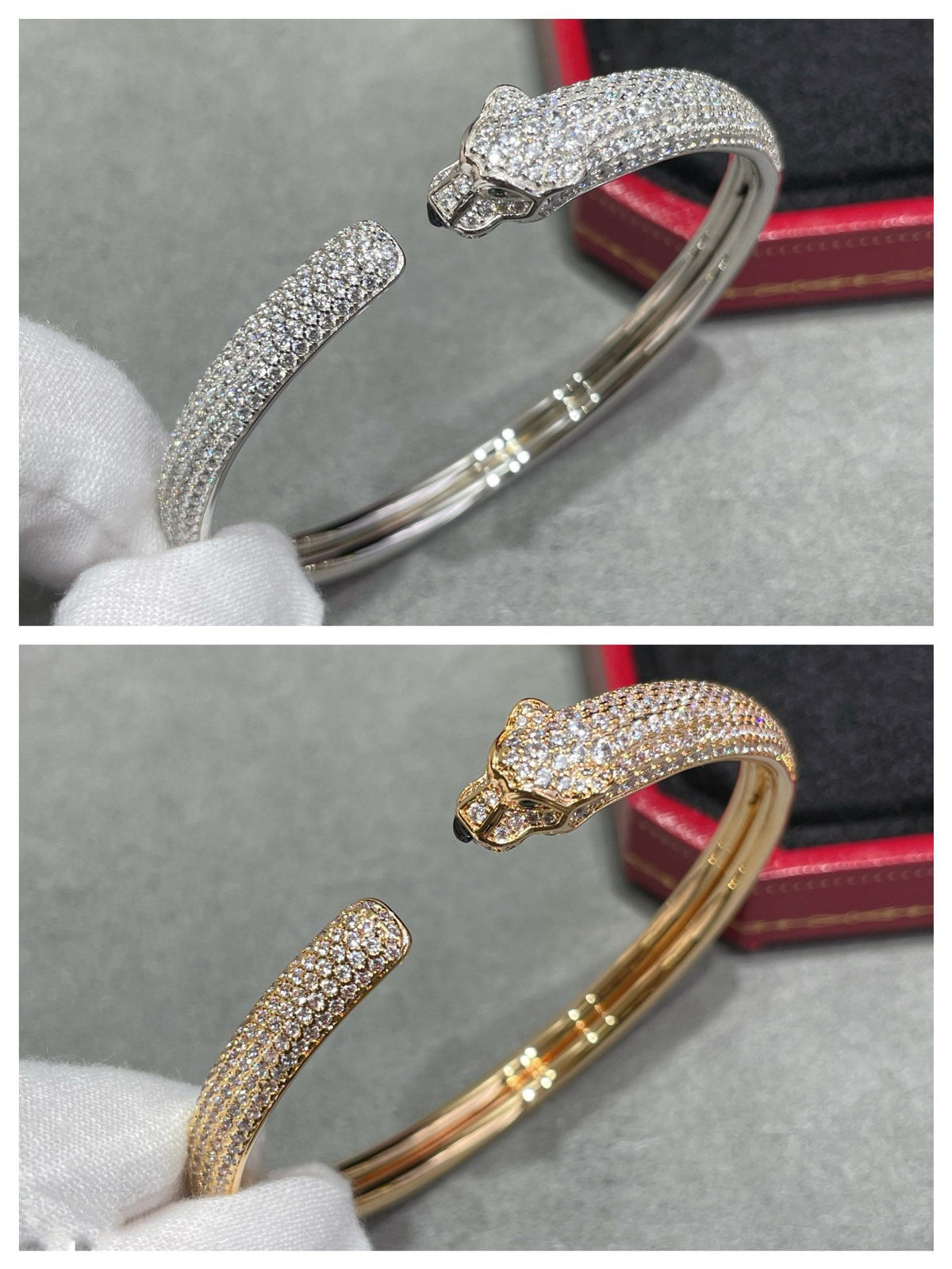 [Elara jewelsry ]PANTHERE FULL DIAMOND OPEN BRACELET