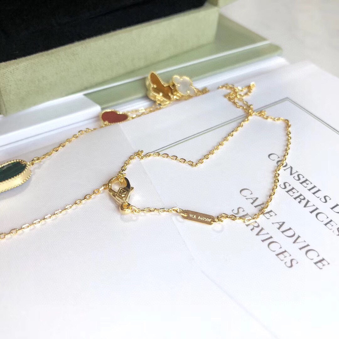 [Elara jewelsry ]LUCKY SPRING 4 MOTIFS ROSE GOLD NECKLACE