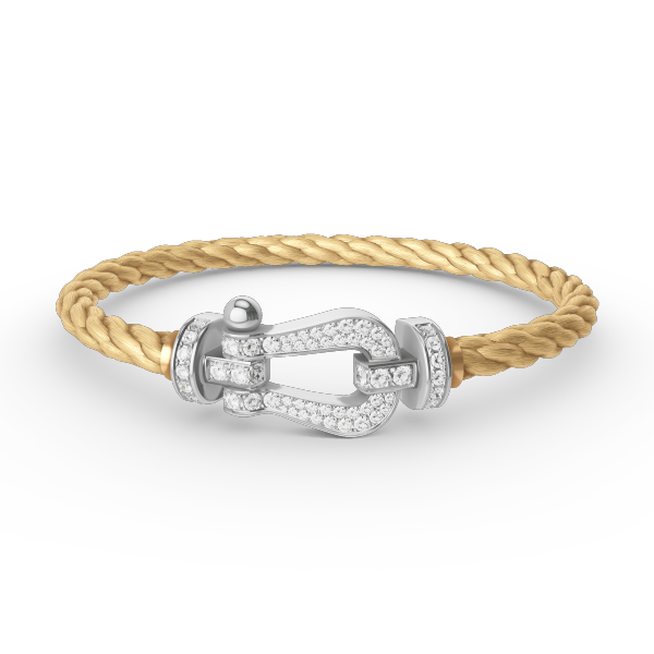 [Elara jewelsry ]FORCE LARGE HORSESHOE FULL DIAMOND BRACELET SILVER