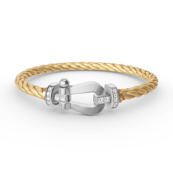 [Elara jewelsry ]FORCE LARGE HORSESHOE HALF DIAMOND BRACELET SILVER
