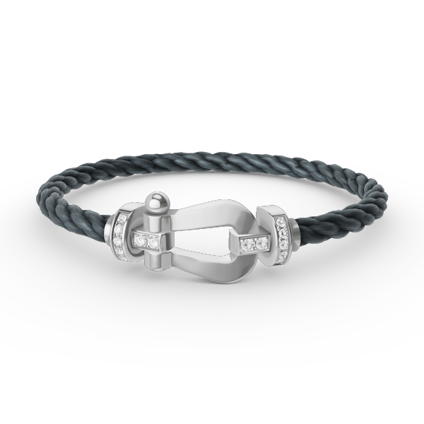 [Elara jewelsry ]FORCE LARGE HORSESHOE HALF DIAMOND BRACELET SILVER