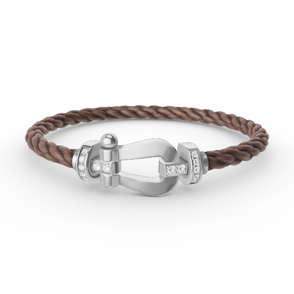 [Elara jewelsry ]FORCE LARGE HORSESHOE HALF DIAMOND BRACELET SILVER