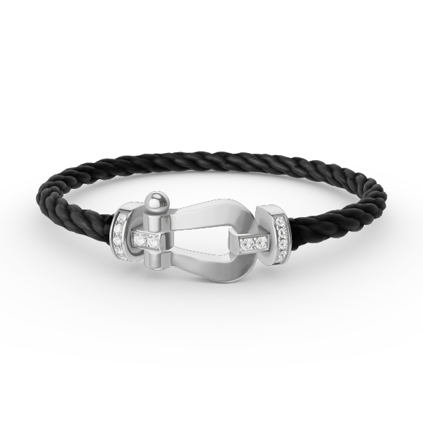 [Elara jewelsry ]FORCE LARGE HORSESHOE HALF DIAMOND BRACELET SILVER