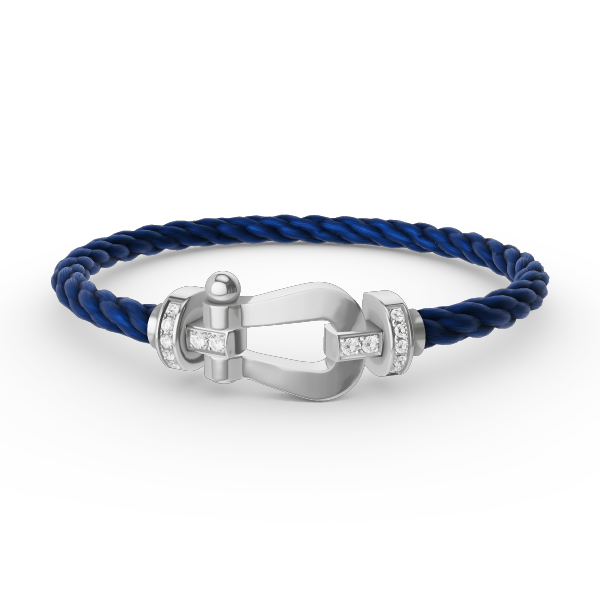 [Elara jewelsry ]FORCE LARGE HORSESHOE HALF DIAMOND BRACELET SILVER