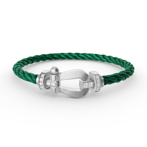 [Elara jewelsry ]FORCE LARGE HORSESHOE HALF DIAMOND BRACELET SILVER