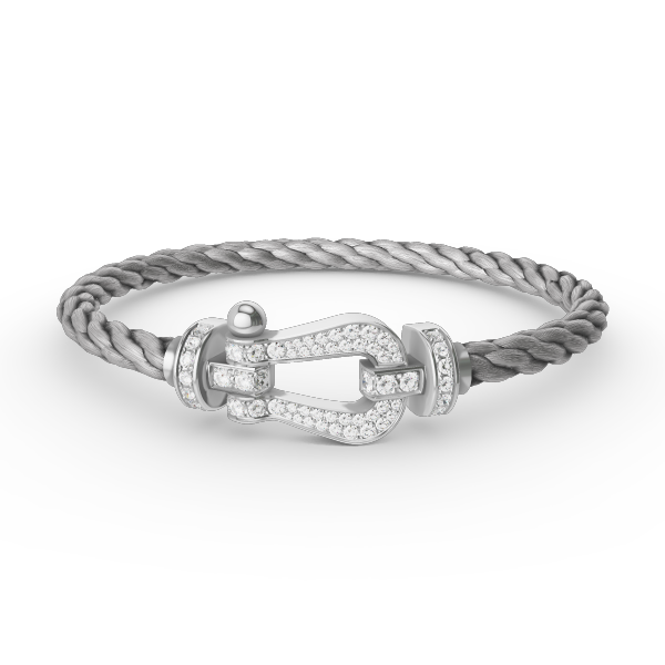 [Elara jewelsry ]FORCE LARGE HORSESHOE FULL DIAMOND BRACELET SILVER