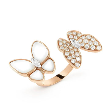 [Elara jewelsry ]TWIN BUTTERFLY DIAMOND MOP RING