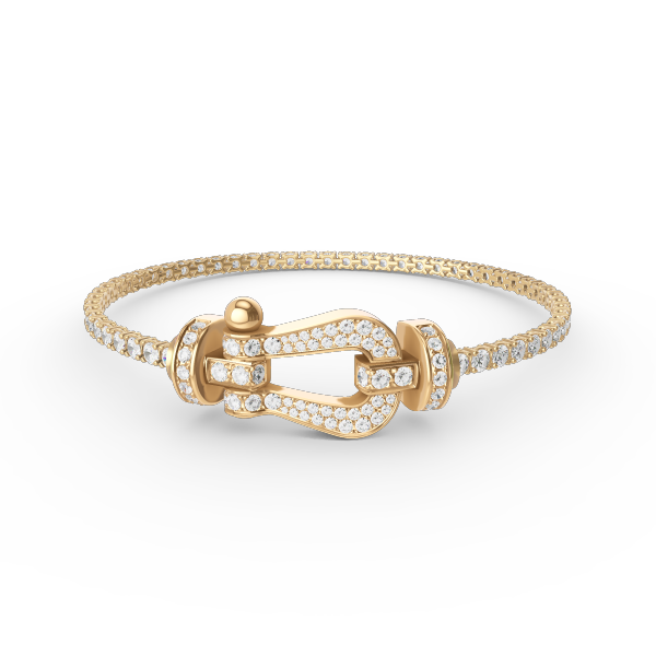 [Elara jewelsry ]FORCE  LARGE HORSESHOE FULL DIAMOND TENNIS BRACELET